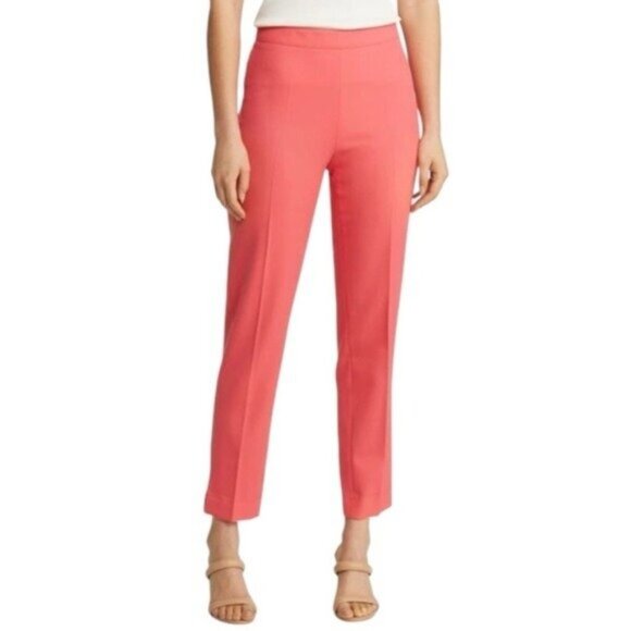 New BOSS Tiluna Wool-Blend Ankle Trouser in Coral Pink  Size 12 - Picture 11 of 11